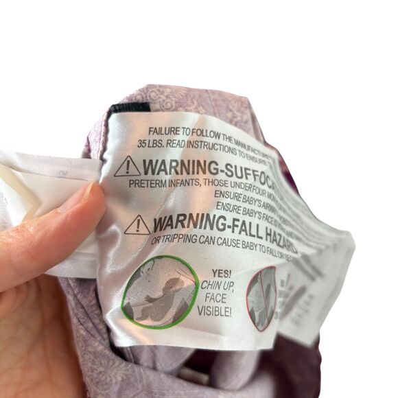 Seven Purple Floral Baby Sling Size 3 Infants and Toddlers - Picture 4 of 6